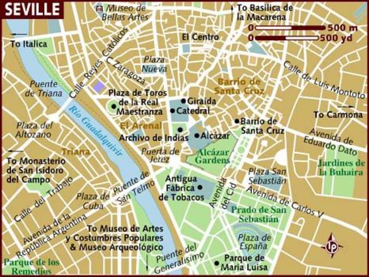 térkép Sevilla városrészek