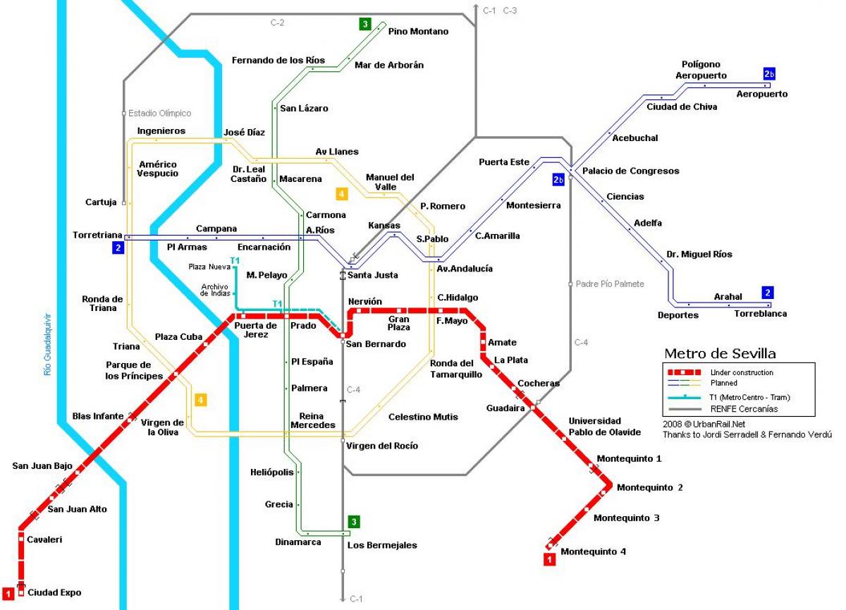 térkép Sevilla metró