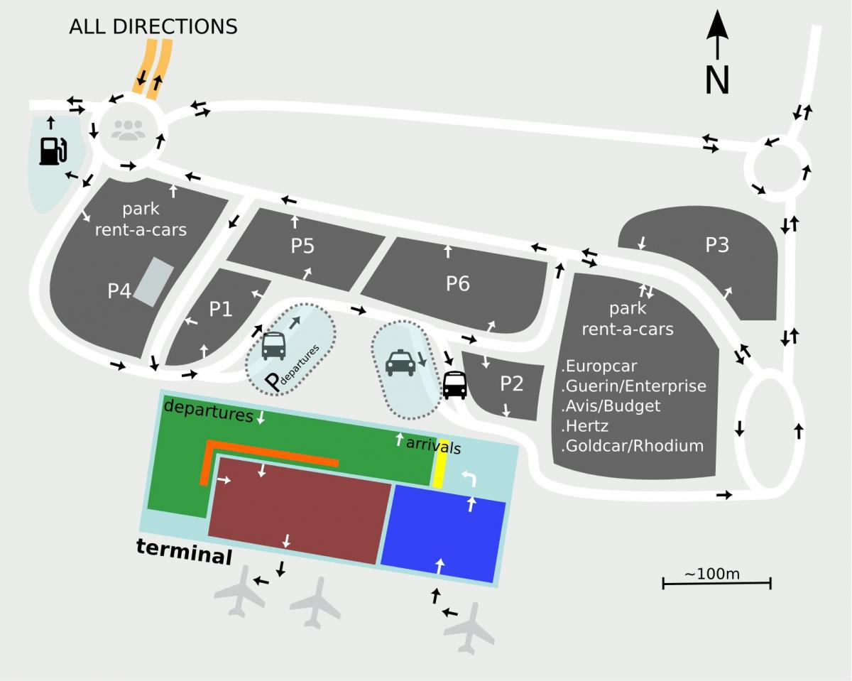 Sevilla repülőtéri térkép
