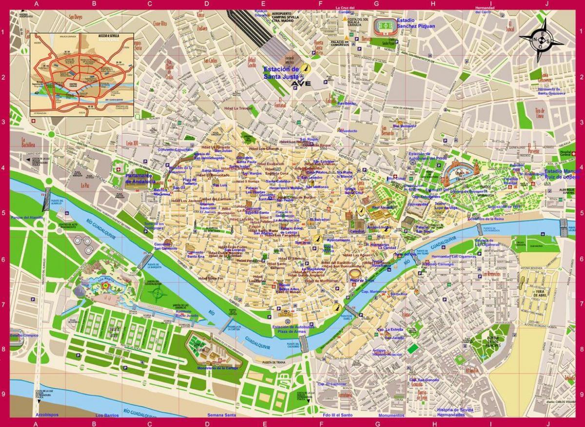 térkép Sevilla terület