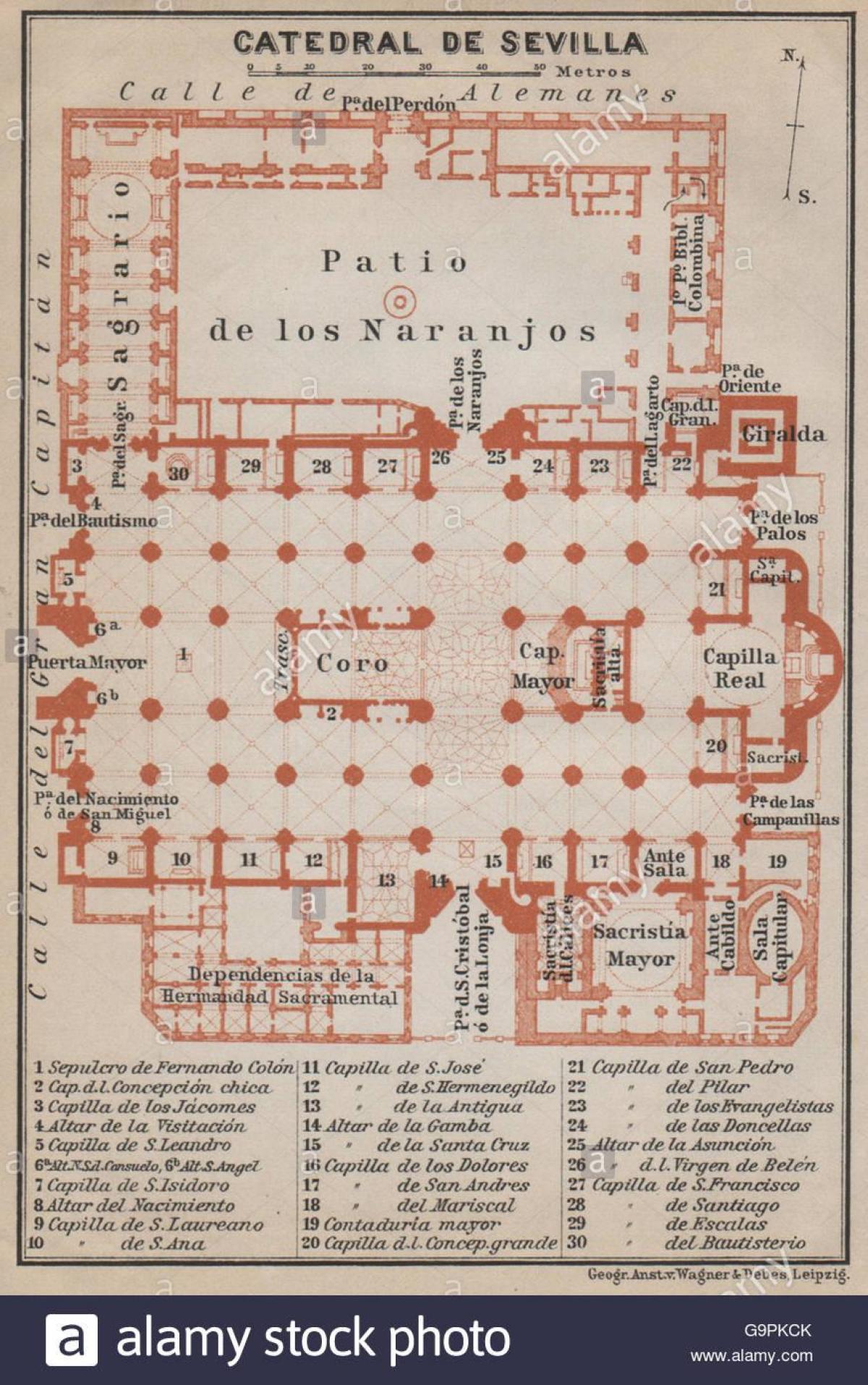 térkép Sevillai székesegyház