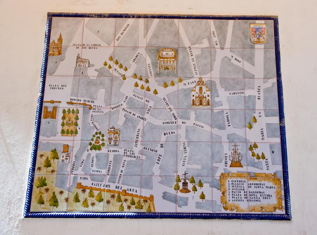 térkép zsidó negyed Sevilla