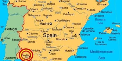Sevilla espana térkép