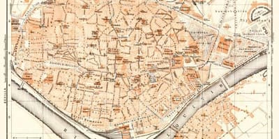 Térkép a régi városban Sevilla, spanyolország