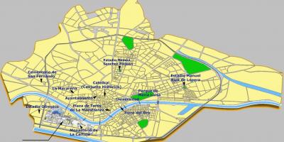Sevilla, spanyolország látnivalók térkép