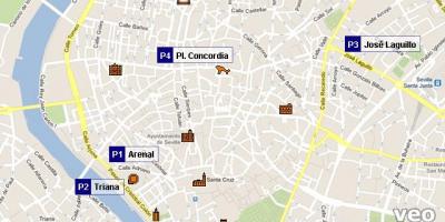 Térkép Sevilla parkoló