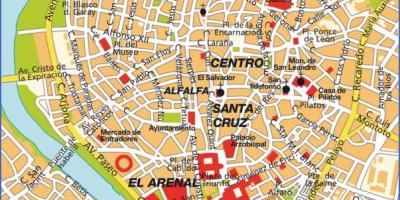 Sevilla, spanyolország térkép látnivalók