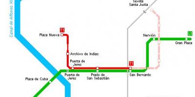 Térkép Sevilla villamos