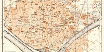 Térkép a régi városban Sevilla, spanyolország