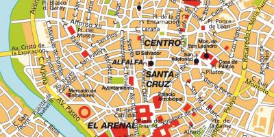 Térkép Sevilla, spanyolország város központ
